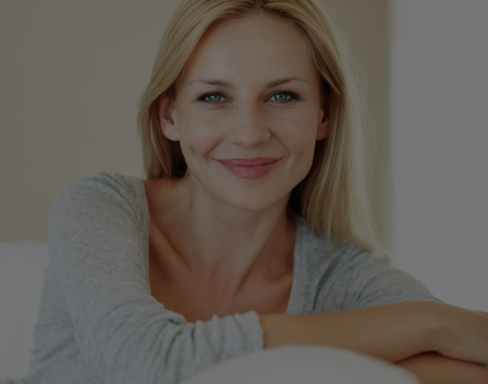 Blonde woman smiling